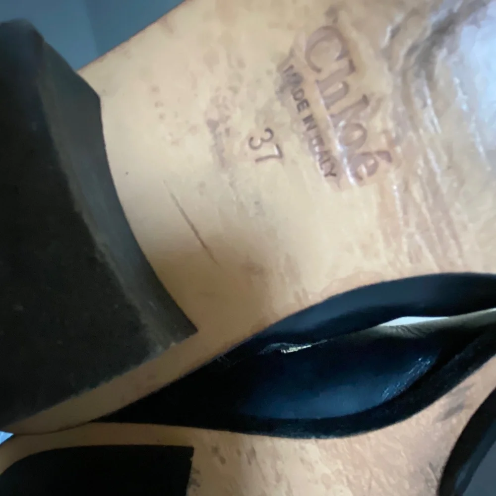 Chloe black leather high boots biker-riding biker motor 37 Italy sipper knee hi - Picture 10 of 10